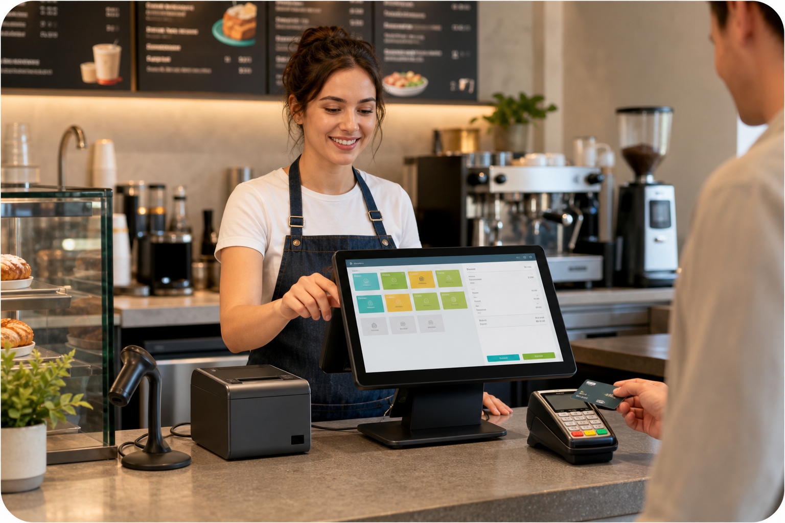 Epos Now till system used at a cafe checkout